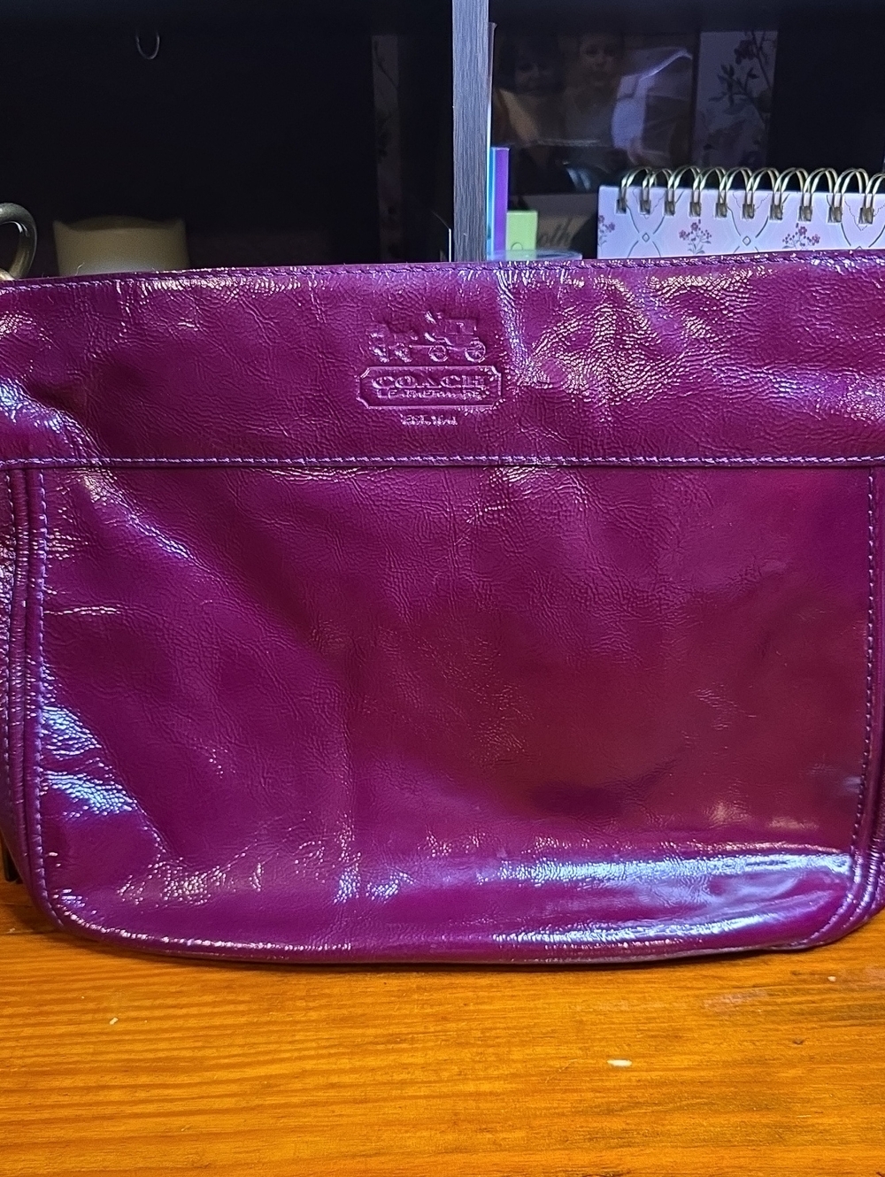 Coach Vintage Patent Leather Zoe Hobo in Deep Magenta